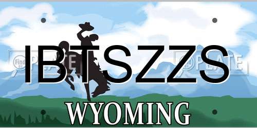 IBTSZZS Wyoming License Plate