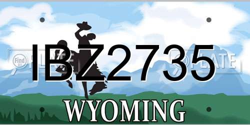 IBZ2735 Wyoming License Plate