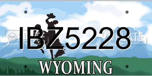 IBZ5228 Wyoming License Plate