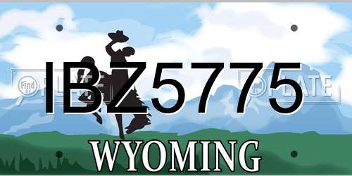 IBZ5775 Wyoming License Plate