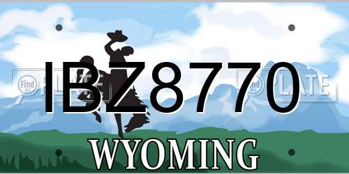 IBZ8770 Wyoming License Plate