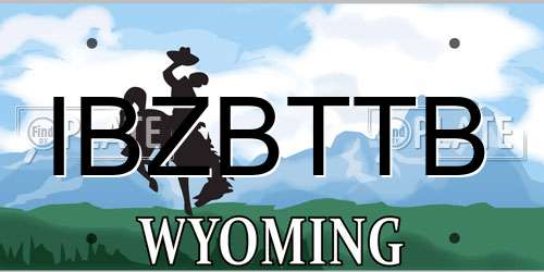 IBZBTTB Wyoming License Plate