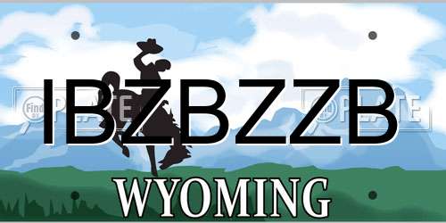 IBZBZZB Wyoming License Plate