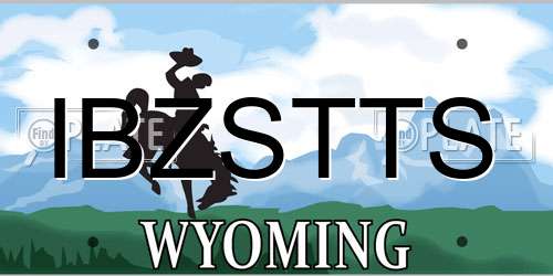 IBZSTTS Wyoming License Plate