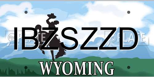 IBZSZZD Wyoming License Plate