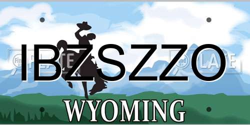 IBZSZZO Wyoming License Plate