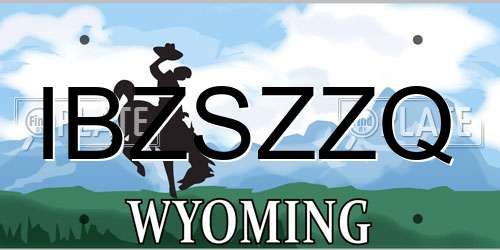 IBZSZZQ Wyoming License Plate