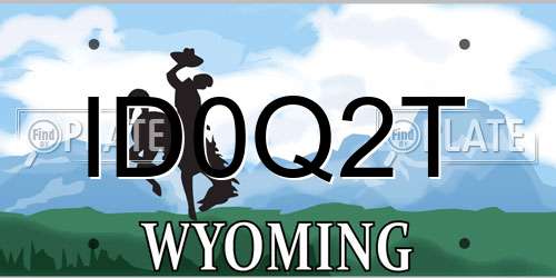 ID0Q2T Wyoming License Plate