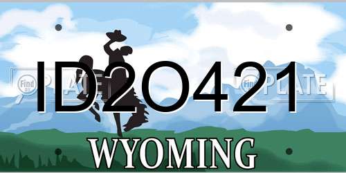 ID2O421 Wyoming License Plate