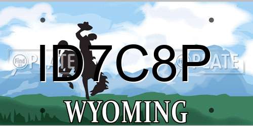 ID7C8P Wyoming License Plate