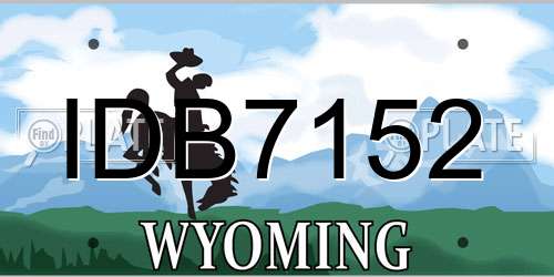 IDB7152 Wyoming License Plate
