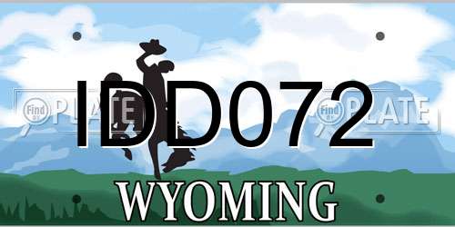IDD072 Wyoming License Plate