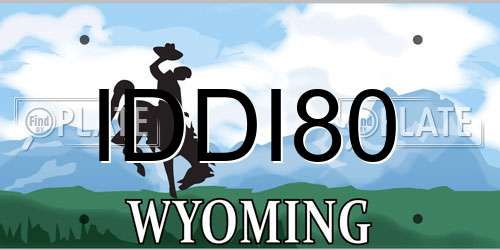 IDDI80 Wyoming License Plate
