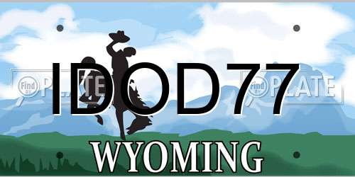 IDOD77 Wyoming License Plate
