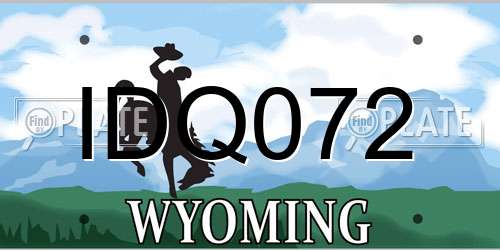 IDQ072 Wyoming License Plate