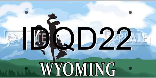 IDQD22 Wyoming License Plate
