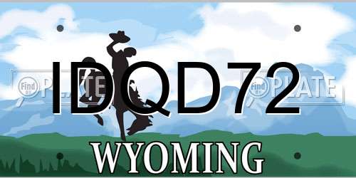 IDQD72 Wyoming License Plate