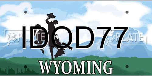 IDQD77 Wyoming License Plate