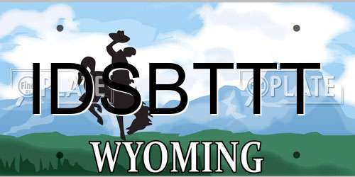 IDSBTTT Wyoming License Plate