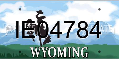 IE04784 Wyoming License Plate