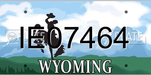 IE07464 Wyoming License Plate