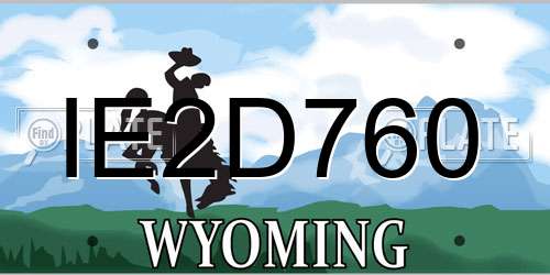 IE2D760 Wyoming License Plate