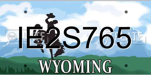 IE2S765 Wyoming License Plate