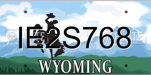 IE2S768 Wyoming License Plate