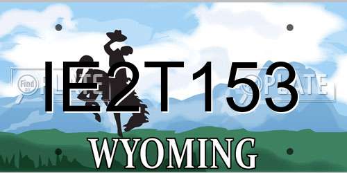 IE2T153 Wyoming License Plate