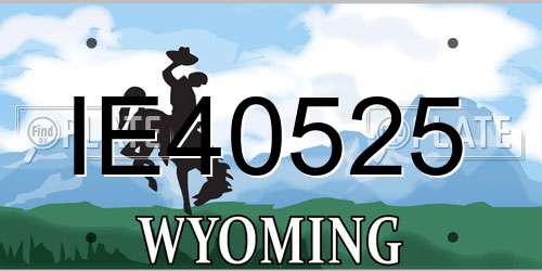 IE40525 Wyoming License Plate