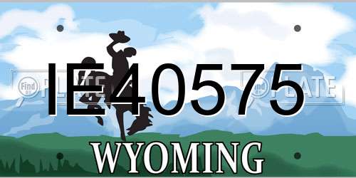 IE40575 Wyoming License Plate