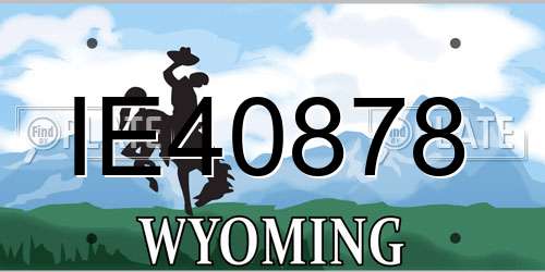 IE40878 Wyoming License Plate