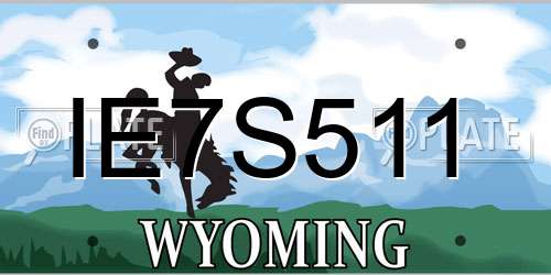IE7S511 Wyoming License Plate