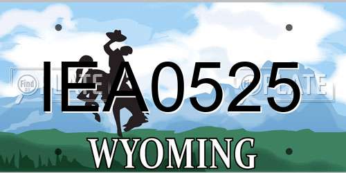 IEA0525 Wyoming License Plate