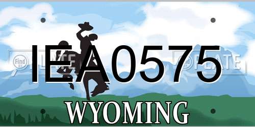 IEA0575 Wyoming License Plate