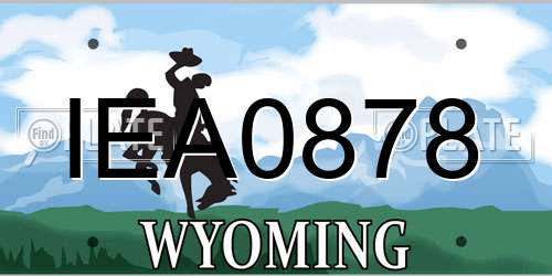 IEA0878 Wyoming License Plate