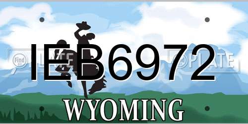 IEB6972 Wyoming License Plate
