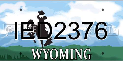 IED2376 Wyoming License Plate