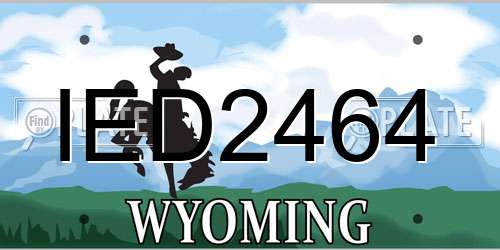 IED2464 Wyoming License Plate