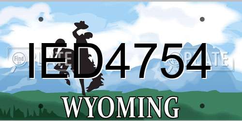IED4754 Wyoming License Plate