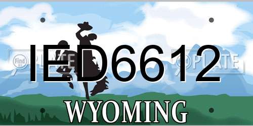 IED6612 Wyoming License Plate