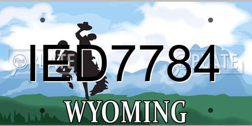 IED7784 Wyoming License Plate