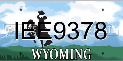 IEE9378 Wyoming License Plate
