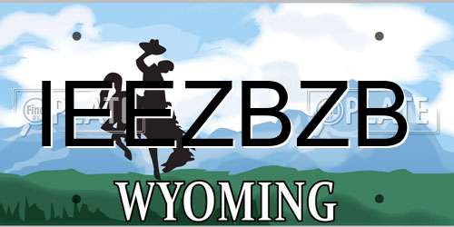 IEEZBZB Wyoming License Plate