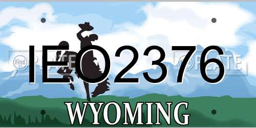 IEO2376 Wyoming License Plate