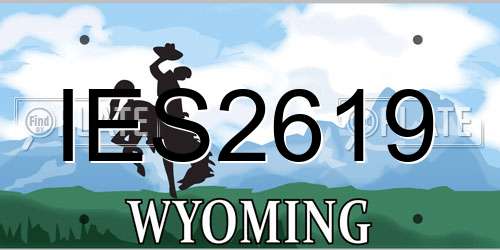 IES2619 Wyoming License Plate