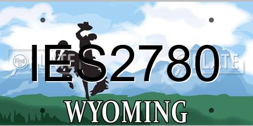IES2780 Wyoming License Plate