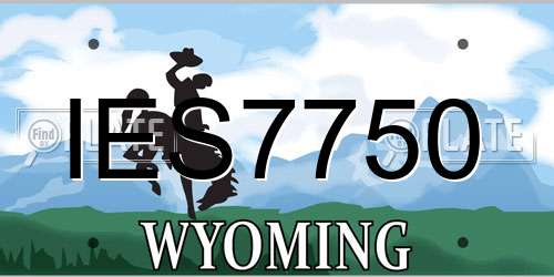IES7750 Wyoming License Plate