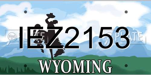 IEZ2153 Wyoming License Plate