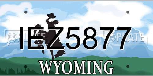 IEZ5877 Wyoming License Plate